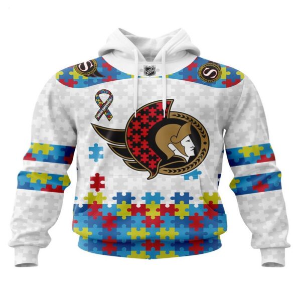 NHL Ottawa Senators Hoodie Autism Awareness 3D Hoodie For Fans