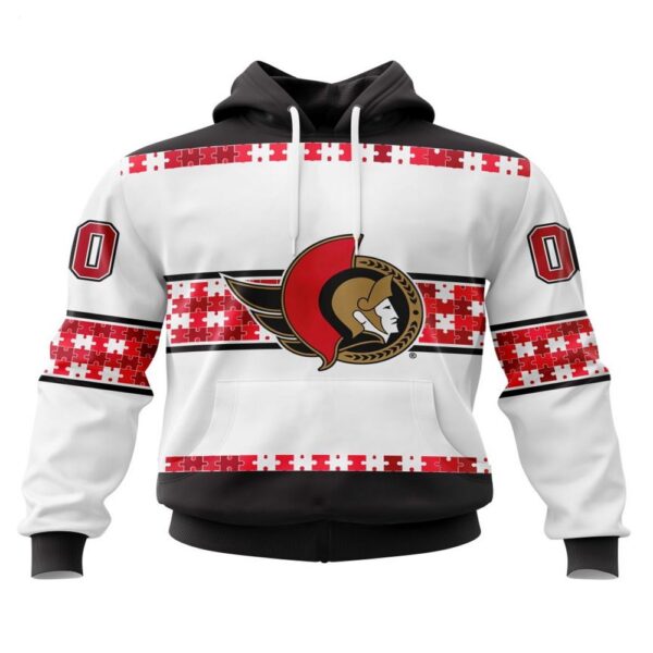 NHL Ottawa Senators Hoodie Autism Awareness 3D Hoodie For Hockey Fans