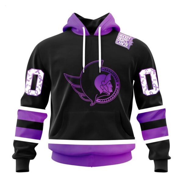 NHL Ottawa Senators Hoodie Special Black Hockey Fights Cancer Kits Hoodie