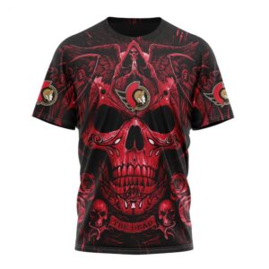 NHL Ottawa Senators T Shirt Special Design With Skull Art T Shirt 1