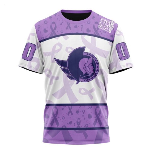 NHL Ottawa Senators T-Shirt Special Lavender – Fight Cancer T-Shirt