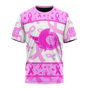 NHL Ottawa Senators T Shirt Special Pink October Breast Cancer Awareness Month 3D T Shirt 1