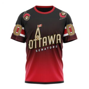 NHL Ottawa Senators T Shirt Special Retro Gradient Design T Shirt 1