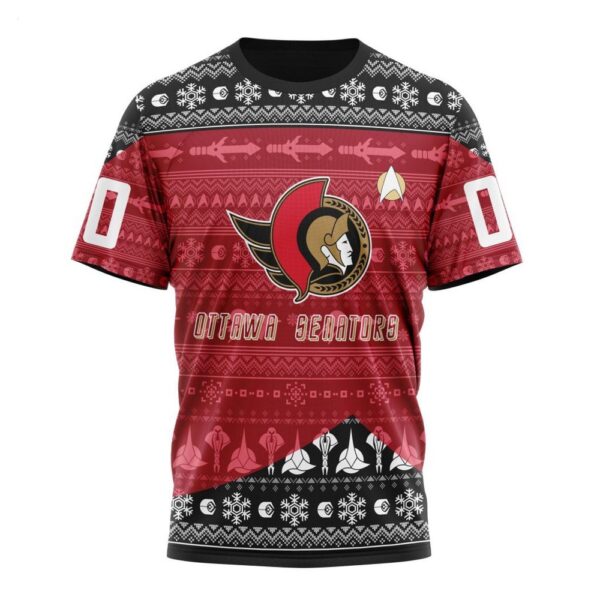 NHL Ottawa Senators T-Shirt Special Star Trek Design 3D T-Shirt