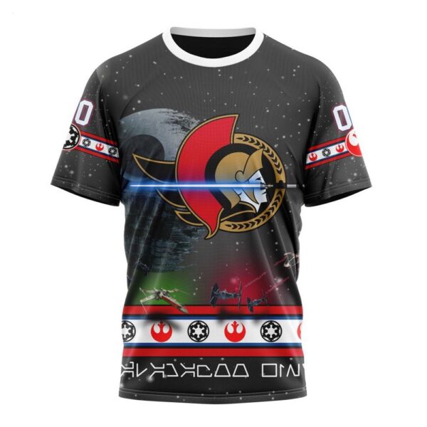 NHL Ottawa Senators T-Shirt Special Star Wars Design 3D T-Shirt