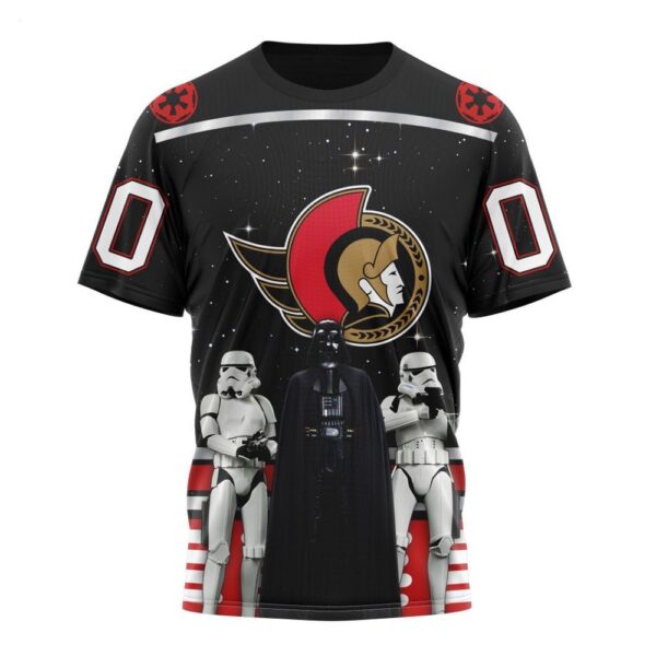 NHL Ottawa Senators T-Shirt Special Star Wars Design May The 4th Be With You 3D T-Shirt