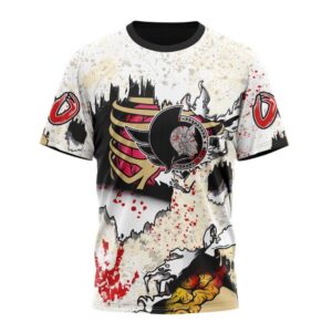 NHL Ottawa Senators T Shirt Special Zombie Style For Halloween 3D T Shirt 1