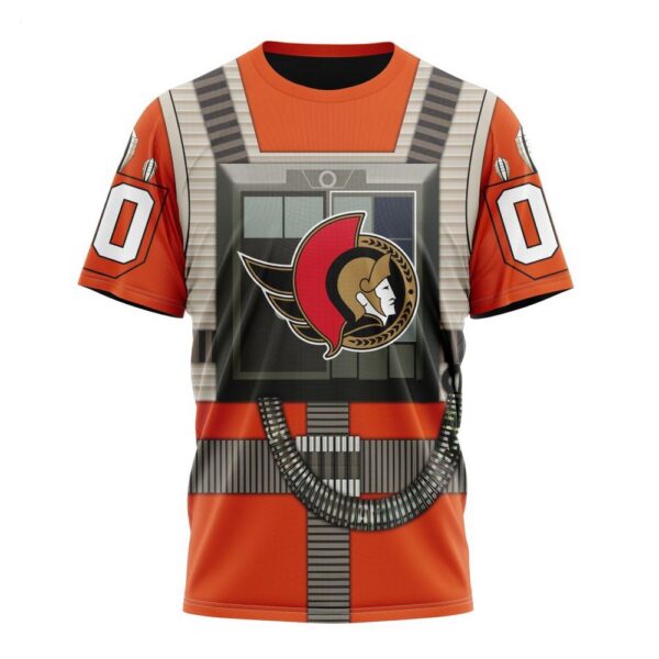 NHL Ottawa Senators T-Shirt Star Wars Rebel Pilot Design T-Shirt