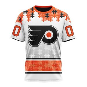 NHL Philadelphia Flyers 3D T Shirt Special Autism Awareness Design With Home Jersey Style Hoodie 1