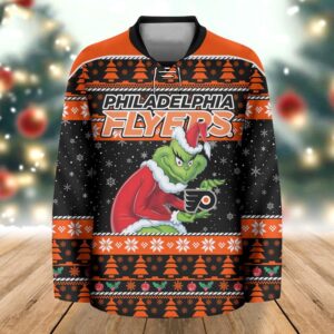 NHL Philadelphia Flyers All Over Print Grinch Hockey Jersey 1