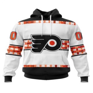 NHL Philadelphia Flyers Hoodie Autism Awareness 3D Hoodie For Hockey Fans 1