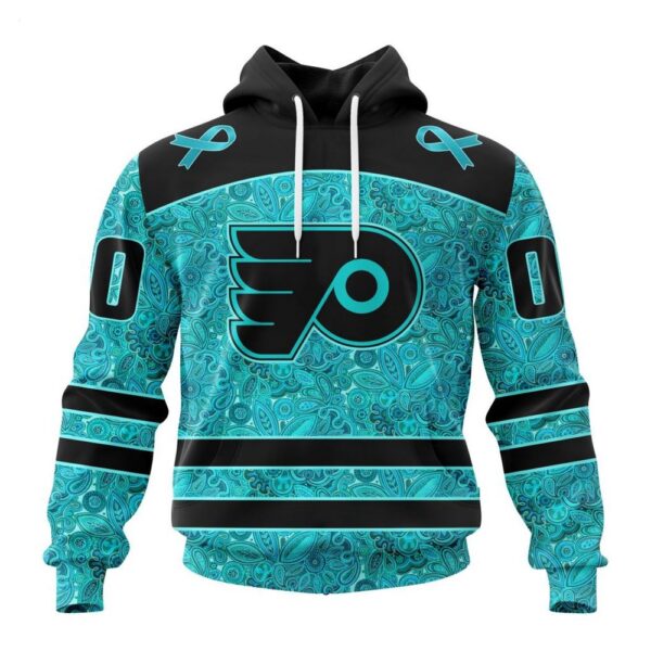 NHL Philadelphia Flyers Hoodie Special Design Fight Ovarian Cancer Hoodie