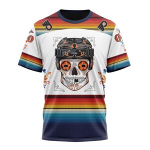 NHL Philadelphia Flyers Special Design For Dia De Los Muertos T Shirt 1