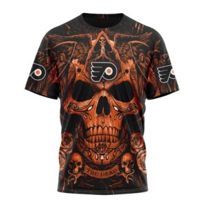 NHL Philadelphia Flyers T Shirt Special Design With Skull Art T Shirt 1