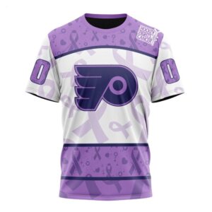 NHL Philadelphia Flyers T Shirt Special Lavender Fight Cancer T Shirt 1 1