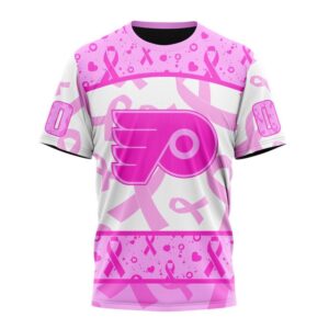 NHL Philadelphia Flyers T Shirt Special Pink October Breast Cancer Awareness Month 3D T Shirt 1