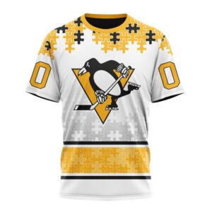 NHL Pittsburgh Penguins 3D T Shirt Special Autism Awareness Design With Home Jersey Style Hoodie 1