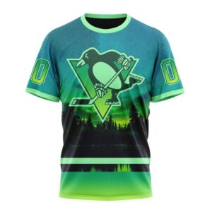 NHL Pittsburgh Penguins 3D T Shirt Special Design With Northern Light Full Printed Hoodie 1