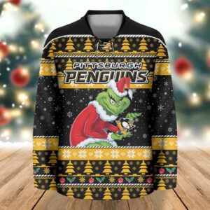 NHL Pittsburgh Penguins All Over Print Grinch Hockey Jersey 1
