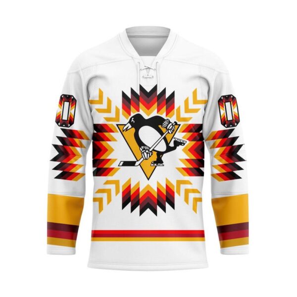 NHL Pittsburgh Penguins Hockey Jersey Special Design With Native Pattern Custom Jersey