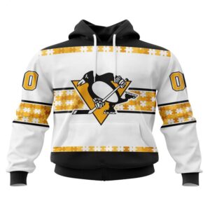 NHL Pittsburgh Penguins Hoodie Autism Awareness 3D Hoodie For Hockey Fans 1