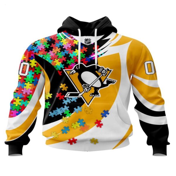 NHL Pittsburgh Penguins Hoodie Autism Awareness 3D Hoodie For Sports Fans