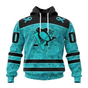 NHL Pittsburgh Penguins Hoodie Special Design Fight Ovarian Cancer Hoodie 1