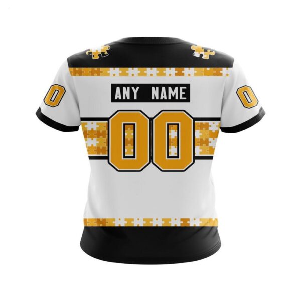 NHL Pittsburgh Penguins T-Shirt Autism Awareness Custom Name And Number 3D T-Shirt