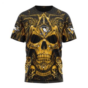 NHL Pittsburgh Penguins T Shirt Special Design With Skull Art T Shirt 1