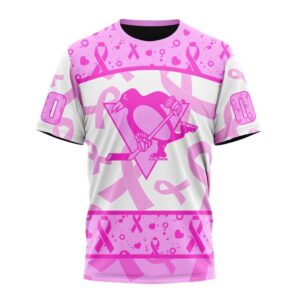 NHL Pittsburgh Penguins T Shirt Special Pink October Breast Cancer Awareness Month 3D T Shirt 1