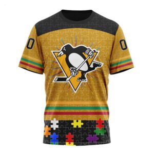 NHL Pittsburgh Penguins T Shirt Specialized Design With Fearless Aganst Autism Concept T Shirt 1