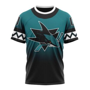 NHL San Jose Sharks 3D T Shirt New Gradient Series Concept Hoodie 1