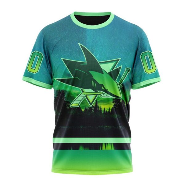 NHL San Jose Sharks 3D T-Shirt Special Design With Northern Light Full Printed Hoodie