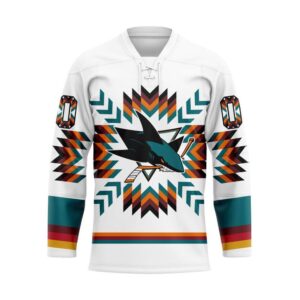 NHL San Jose Sharks Hockey Jersey Special Design With Native Pattern Custom Jersey 1