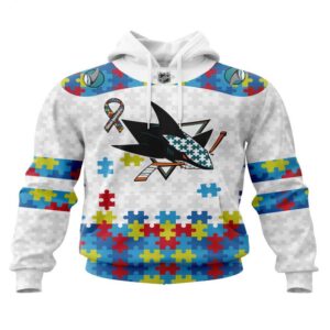 NHL San Jose Sharks Hoodie Autism Awareness 3D Hoodie For Fans 1