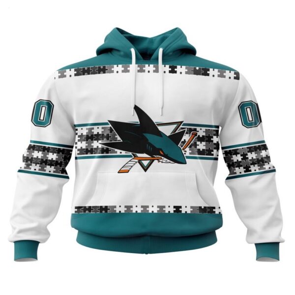 NHL San Jose Sharks Hoodie Autism Awareness 3D Hoodie For Hockey Fans