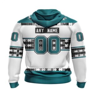 NHL San Jose Sharks Hoodie Autism Awareness 3D Hoodie For Hockey Fans 2