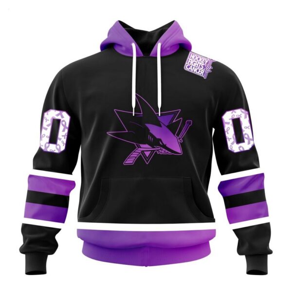 NHL San Jose Sharks Hoodie Special Black Hockey Fights Cancer Kits Hoodie