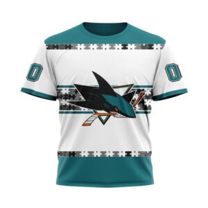 NHL San Jose Sharks T Shirt Autism Awareness Custom Name And Number 3D T Shirt 1