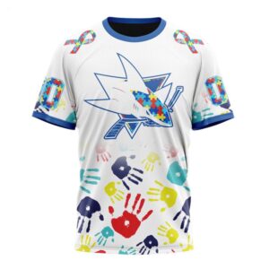 NHL San Jose Sharks T Shirt Special Autism Awareness Design T Shirt 1