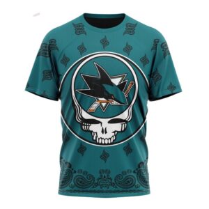 NHL San Jose Sharks T Shirt Special Grateful Dead Design 3D T Shirt 1