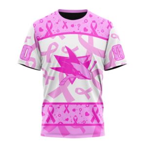 NHL San Jose Sharks T Shirt Special Pink October Breast Cancer Awareness Month 3D T Shirt 1