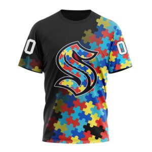 NHL Seattle Kraken 3D T Shirt Special Black Autism Awareness Design Hoodie 1