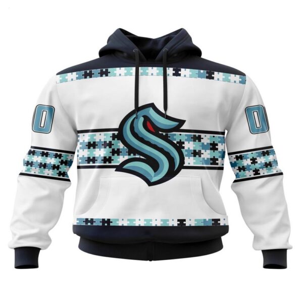 NHL Seattle Kraken Hoodie Autism Awareness 3D Hoodie For Hockey Fans