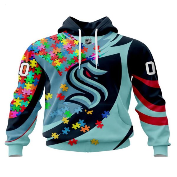 NHL Seattle Kraken Hoodie Autism Awareness 3D Hoodie For Sports Fans