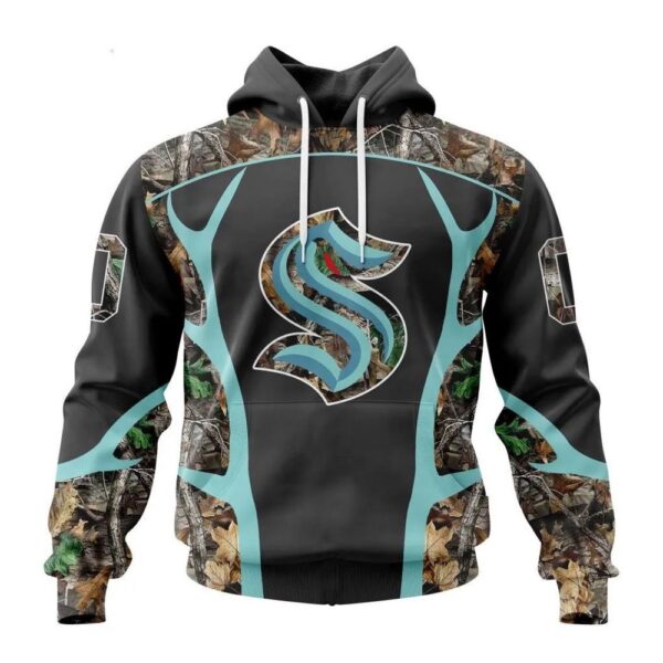 NHL Seattle Kraken Hoodie Special Camo Hunting Design Hoodie