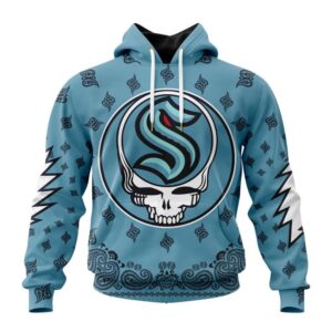 NHL Seattle Kraken Hoodie Special Grateful Dead Design Hoodie 1