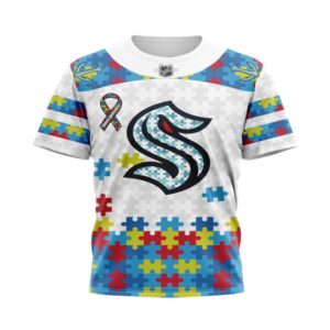 NHL Seattle Kraken T Shirt Autism Awareness 3D T Shirt 1