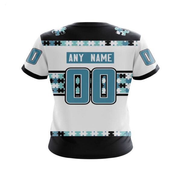 NHL Seattle Kraken T-Shirt Autism Awareness Custom Name And Number 3D T-Shirt