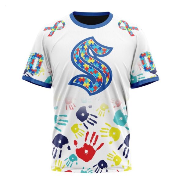 NHL Seattle Kraken T-Shirt Special Autism Awareness Design T-Shirt